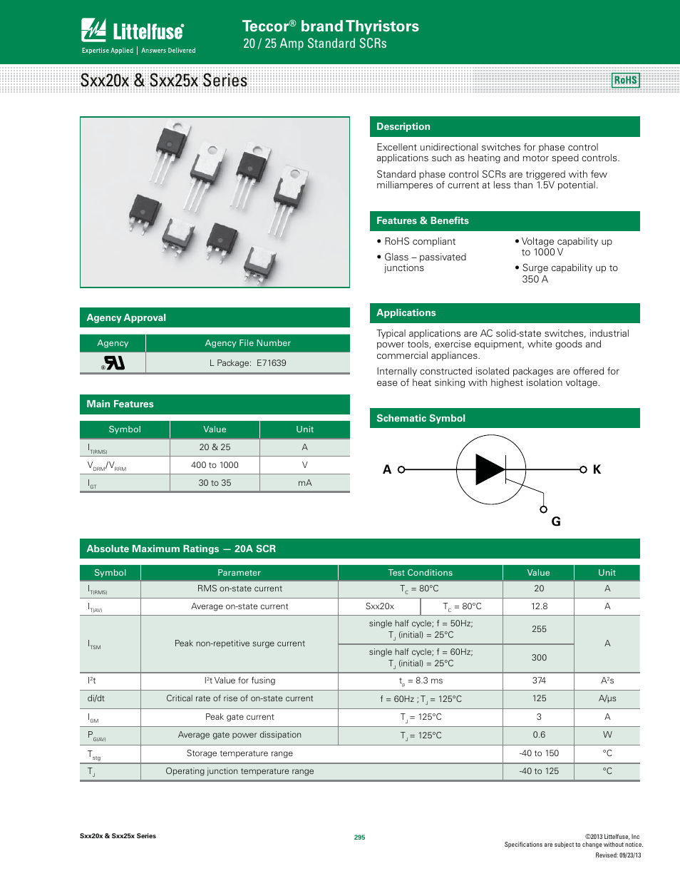 Littelfuse Sxx25x Series User Manual | 9 pages