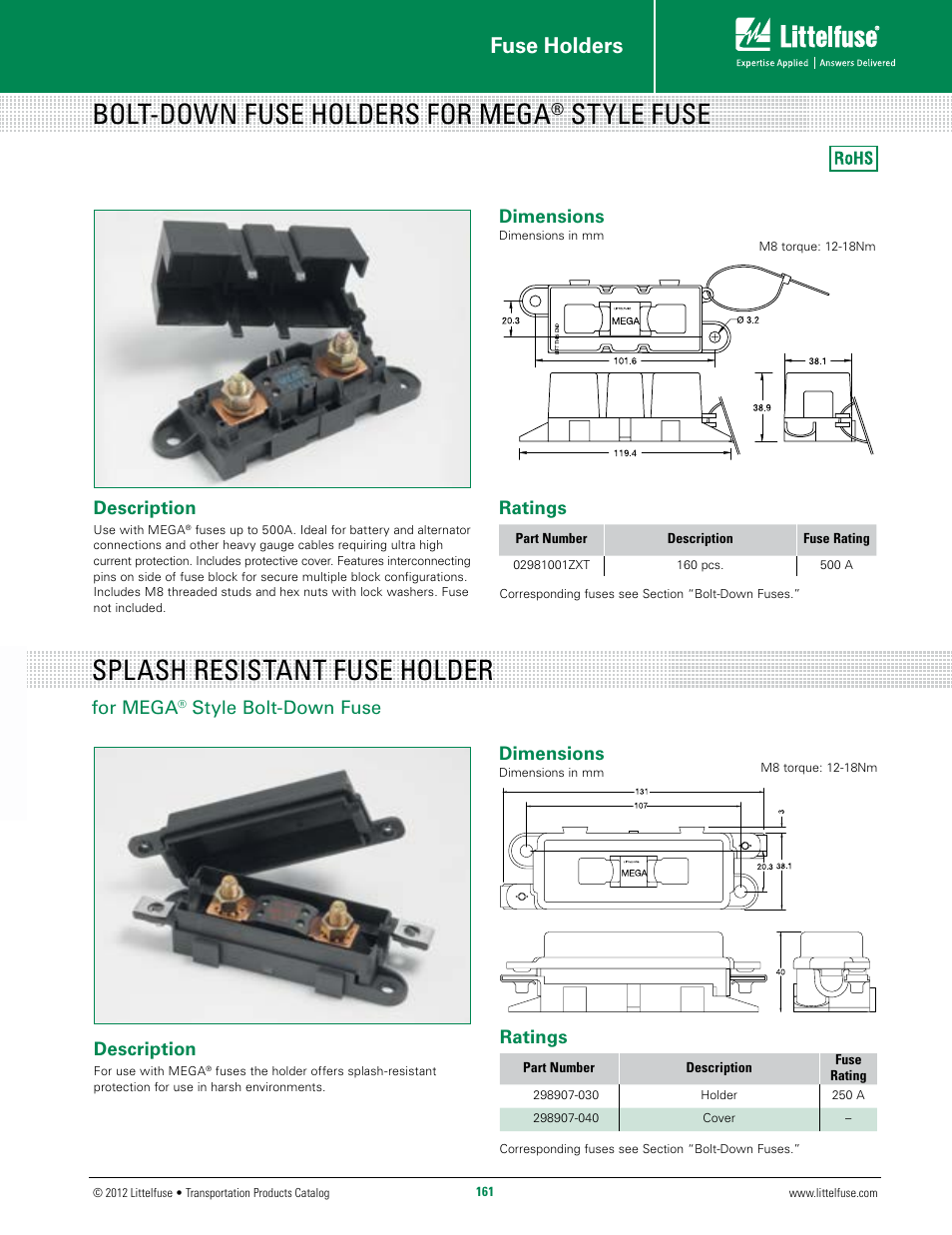 Littelfuse Splashproof MEGA Series User Manual | 1 page