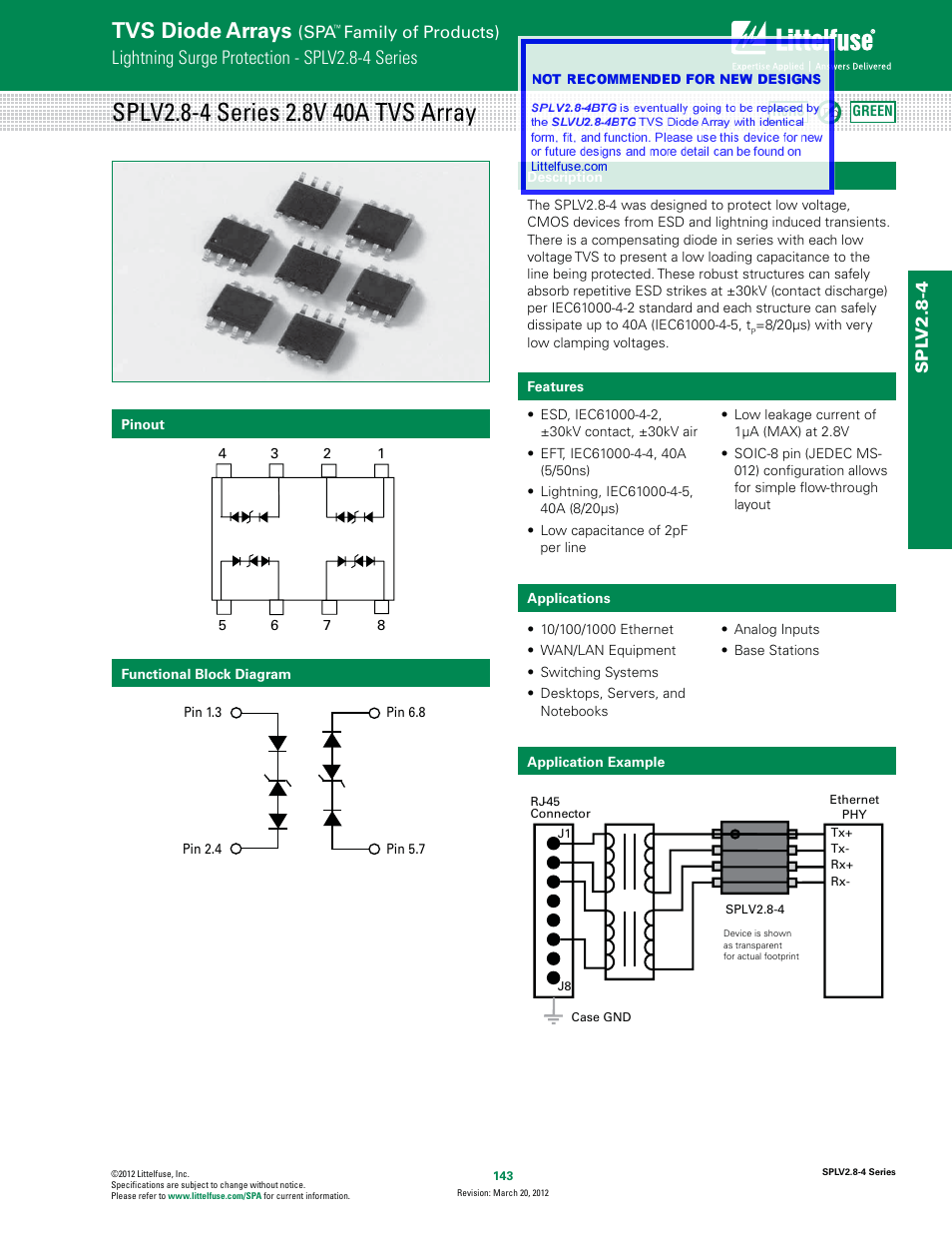 Littelfuse SPLV2.8_4 Series User Manual | 4 pages