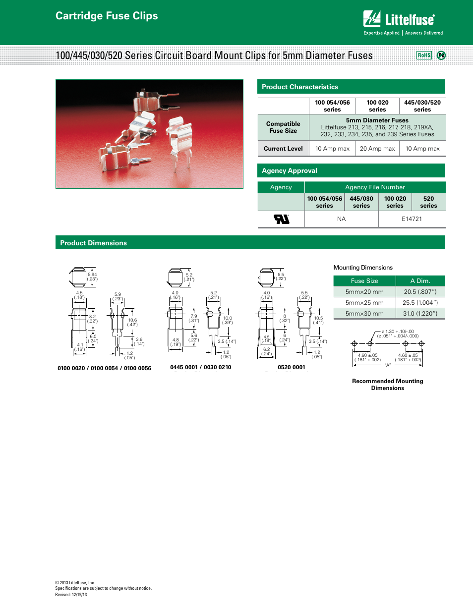 Littelfuse 445_030_520 Series User Manual | 2 pages