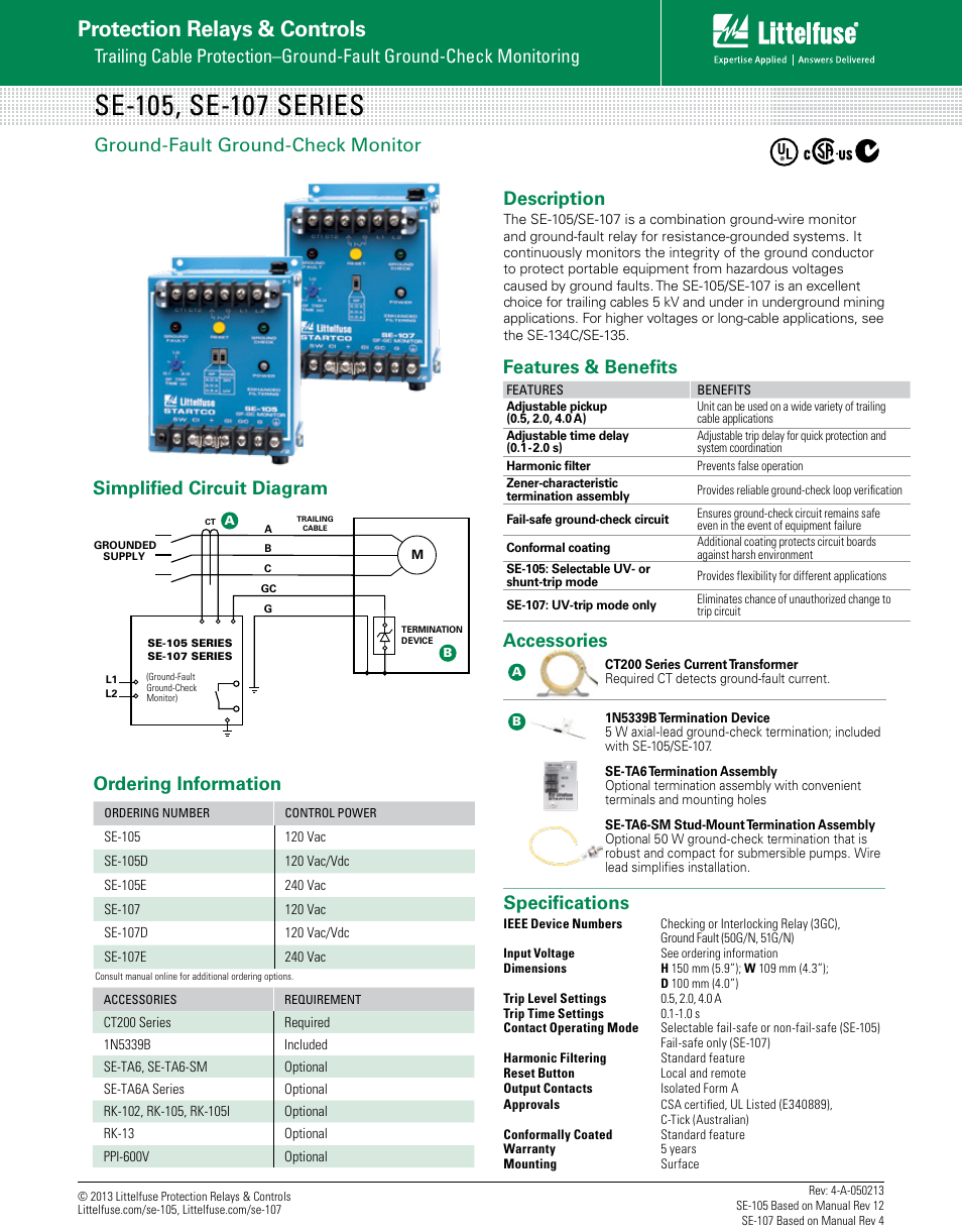 Littelfuse SE-107 Series User Manual | 1 page