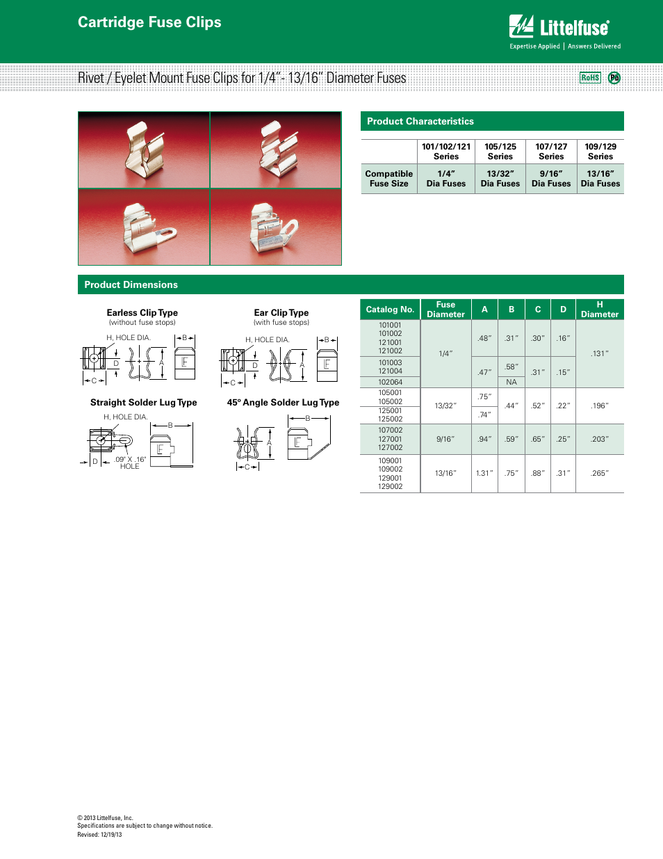 Littelfuse 129 Series User Manual | 2 pages