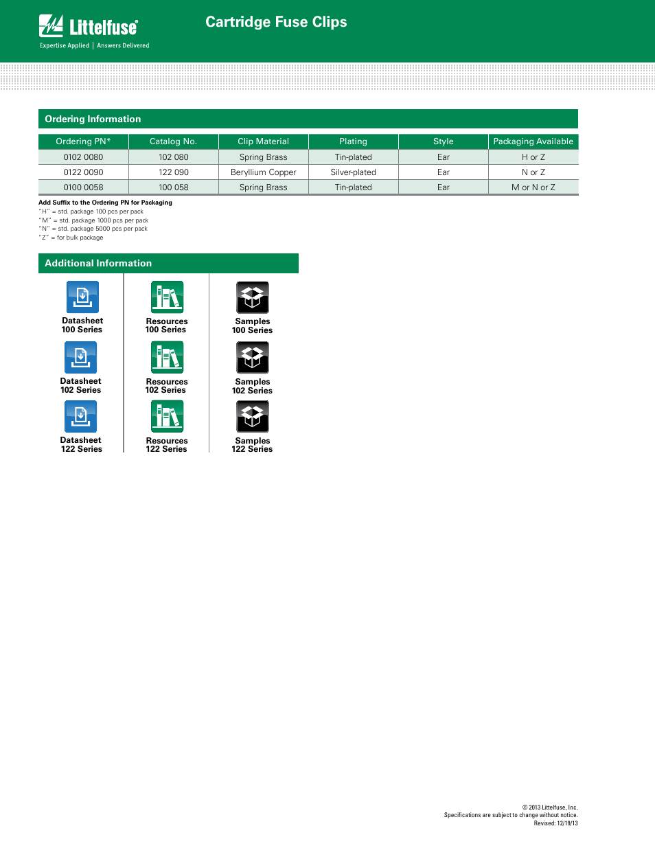 Cartridge fuse clips | Littelfuse 102_LP Series User Manual | Page 2 / 2