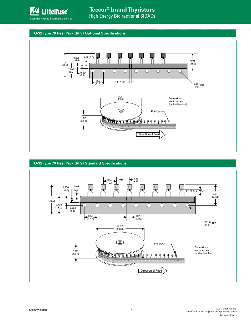 Teccor, Brand thyristors, High energy bidirectional sidacs | Littelfuse Kxxx0yH Series User Manual | Page 9 / 10