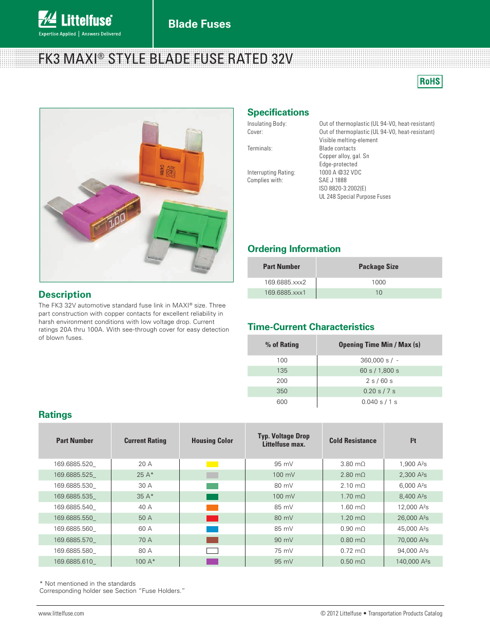 Littelfuse FK3 Series User Manual | 2 pages