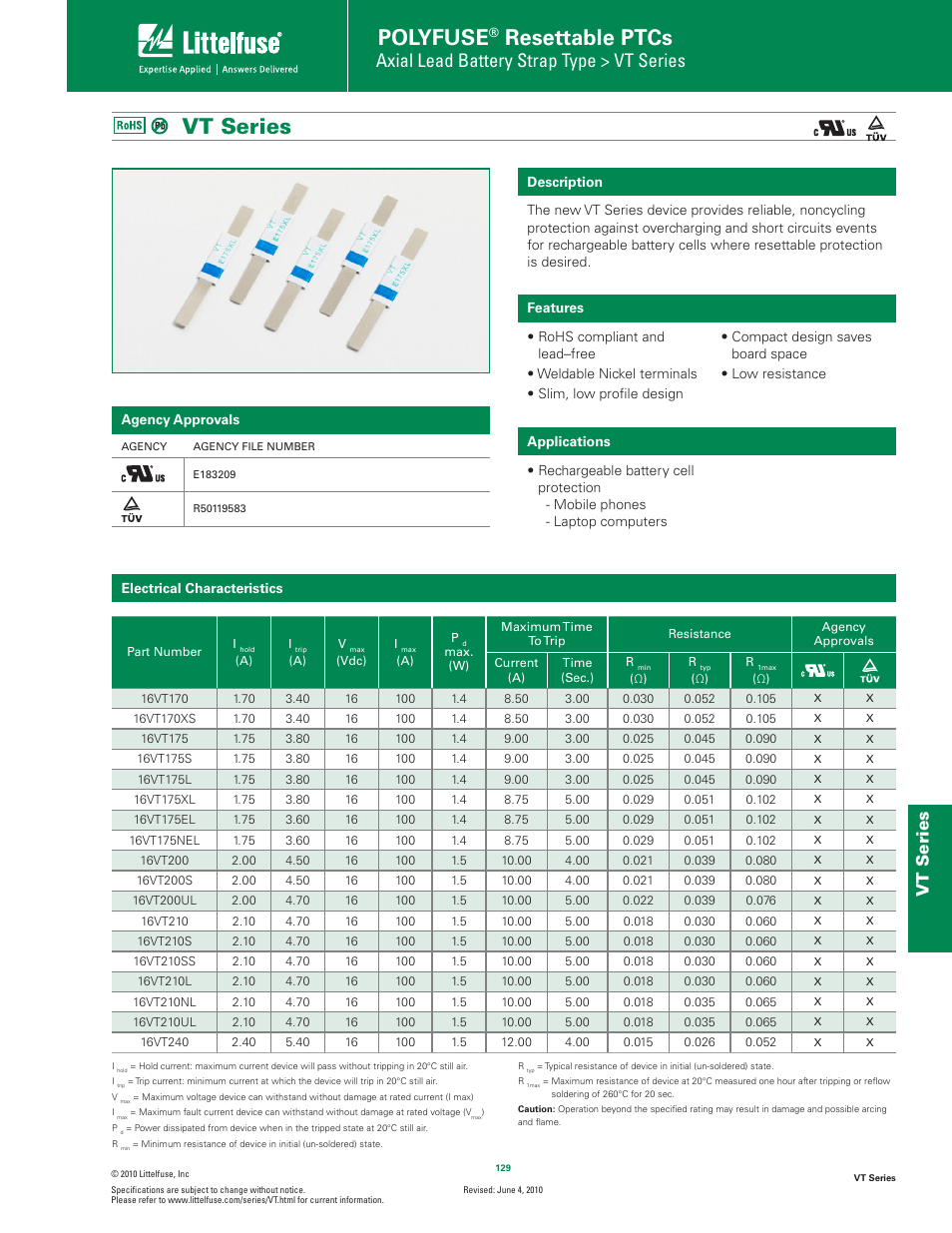 Littelfuse VT Series User Manual | 4 pages