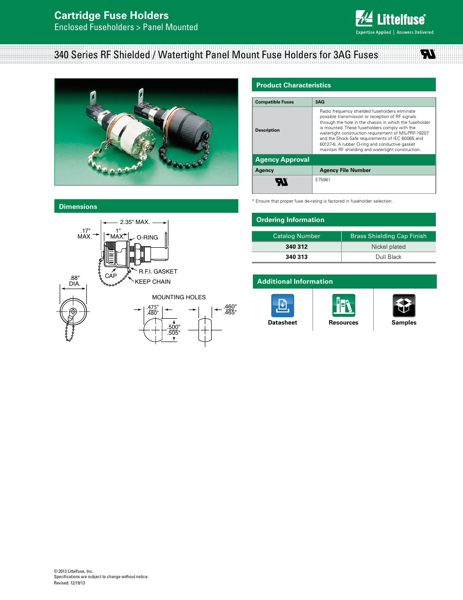 Littelfuse 340 Series User Manual | 1 page