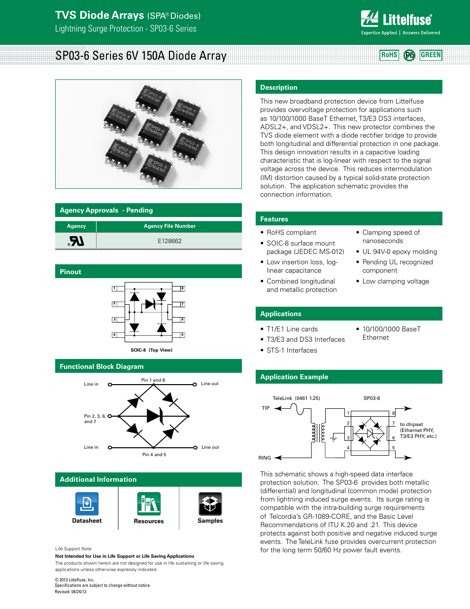 Littelfuse SP03-6 Series User Manual | 4 pages