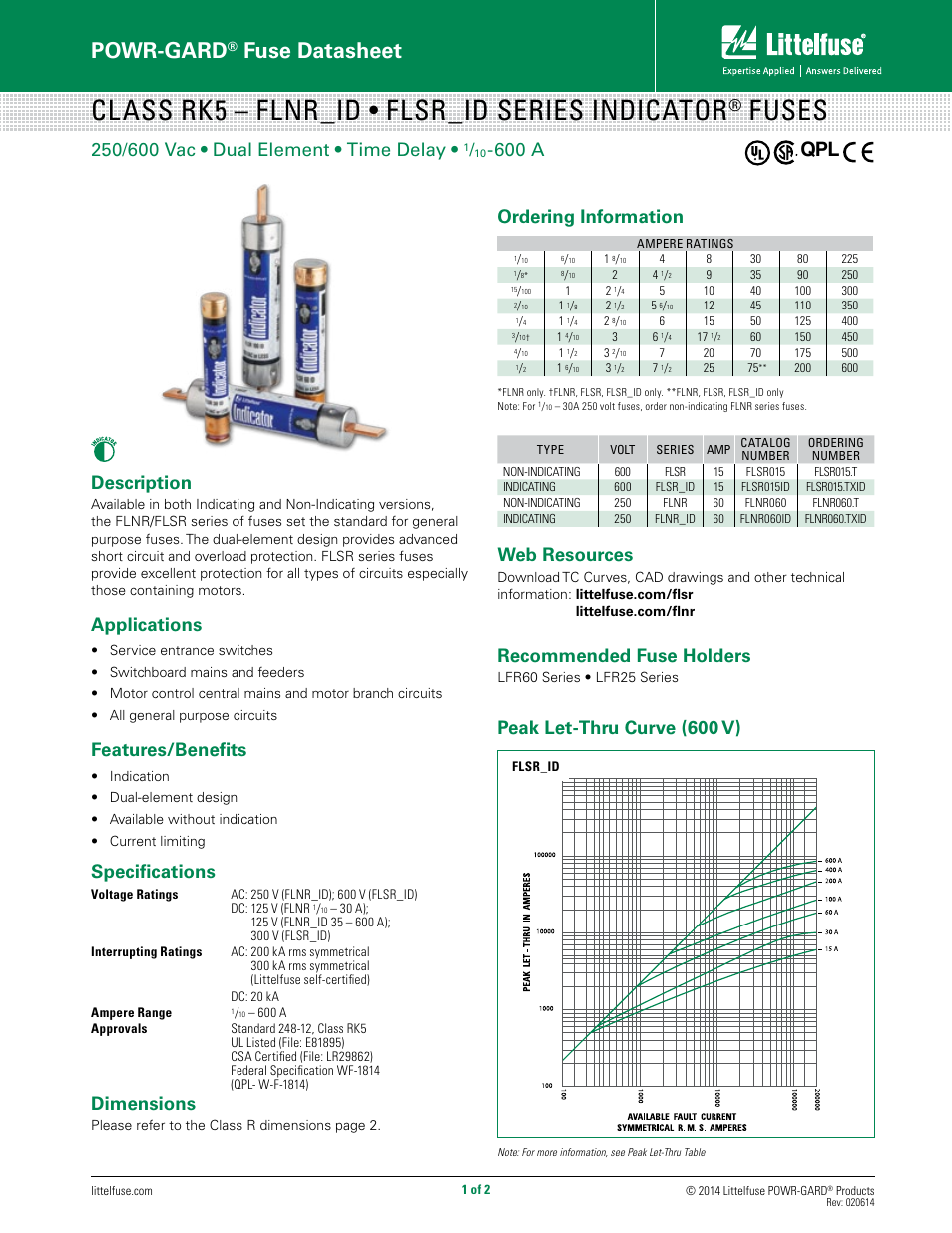 Littelfuse FLSR_ID Series User Manual | 2 pages