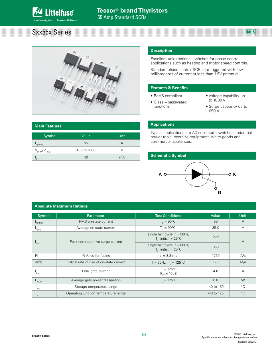 Littelfuse Sxx55x Series User Manual | 9 pages