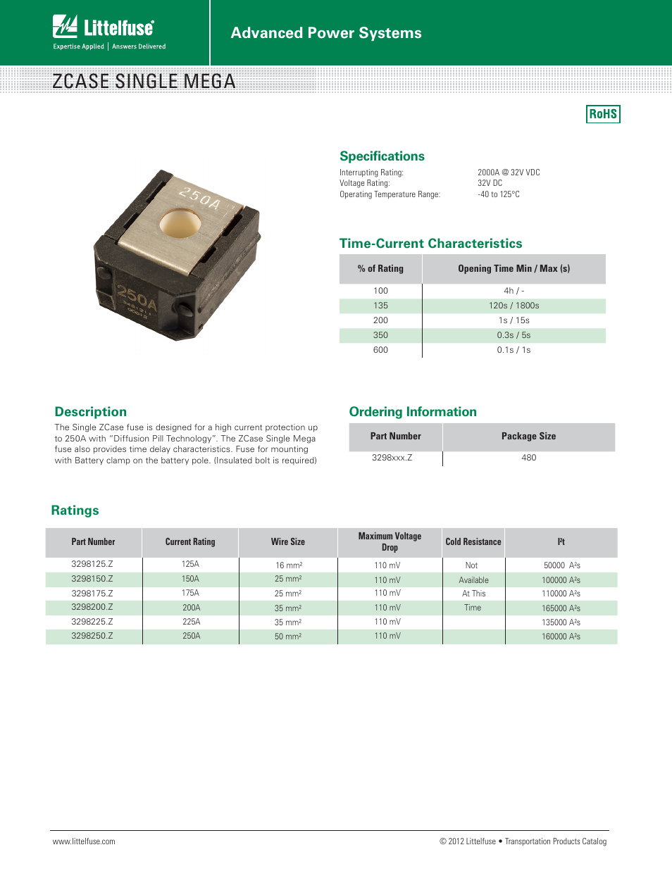 Littelfuse ZCASE Series User Manual | 2 pages