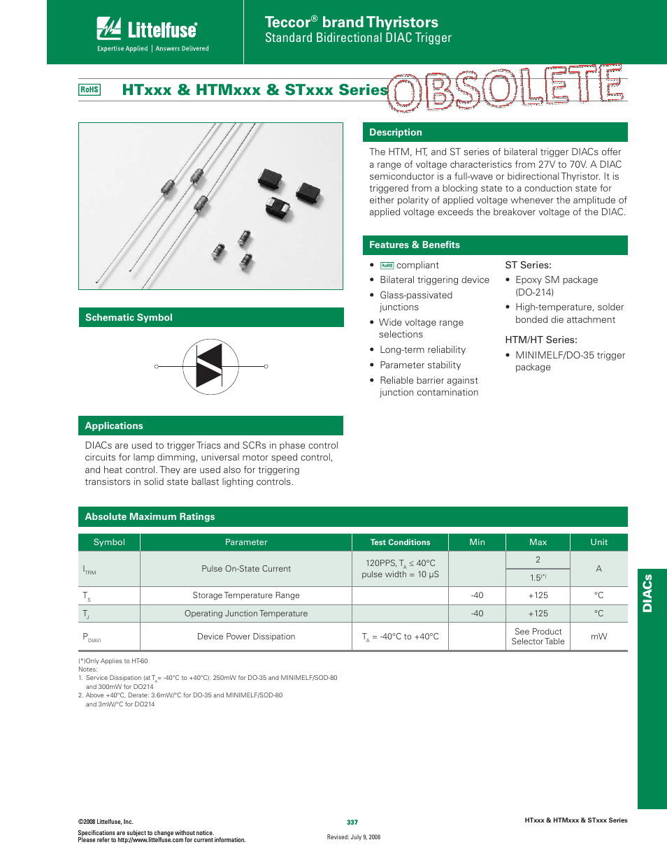 Littelfuse STxxx Series User Manual | 8 pages