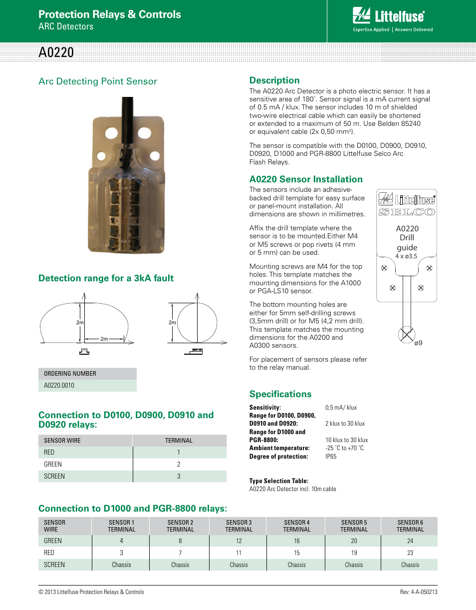 Littelfuse A0220 Series User Manual | 1 page