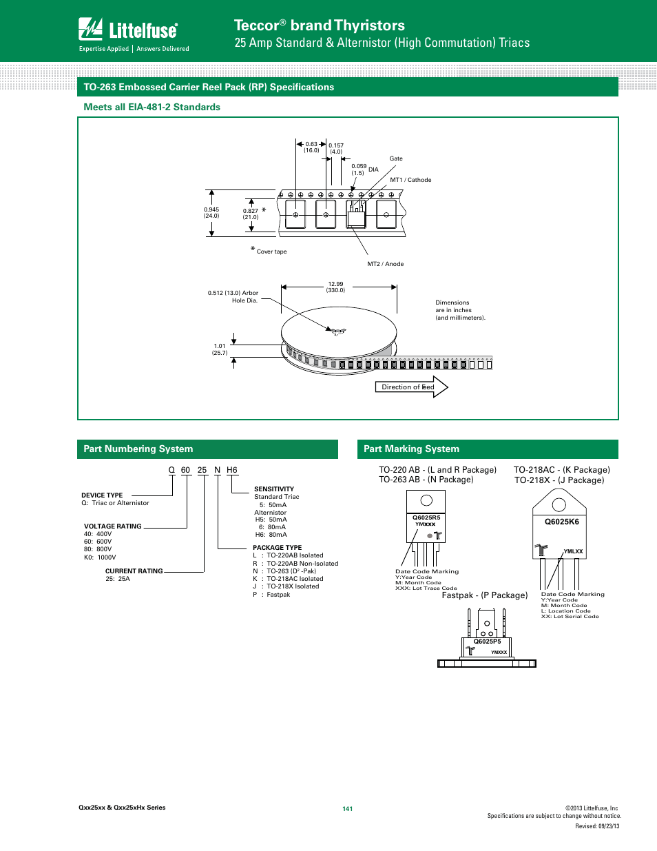 Teccor, Brand thyristors | Littelfuse Qxx25xx Series User Manual | Page 11 / 11