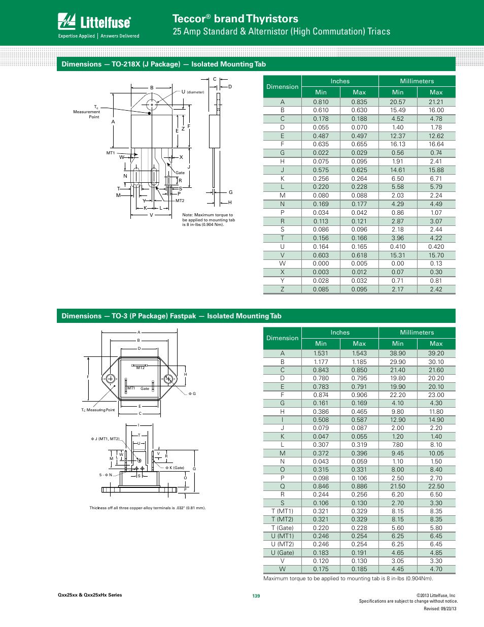 Teccor, Brand thyristors | Littelfuse Qxx25xx Series User Manual | Page 9 / 11