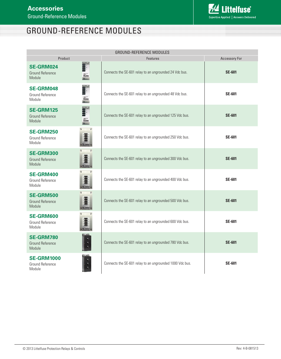 Littelfuse SE-GRM Series User Manual | 1 page