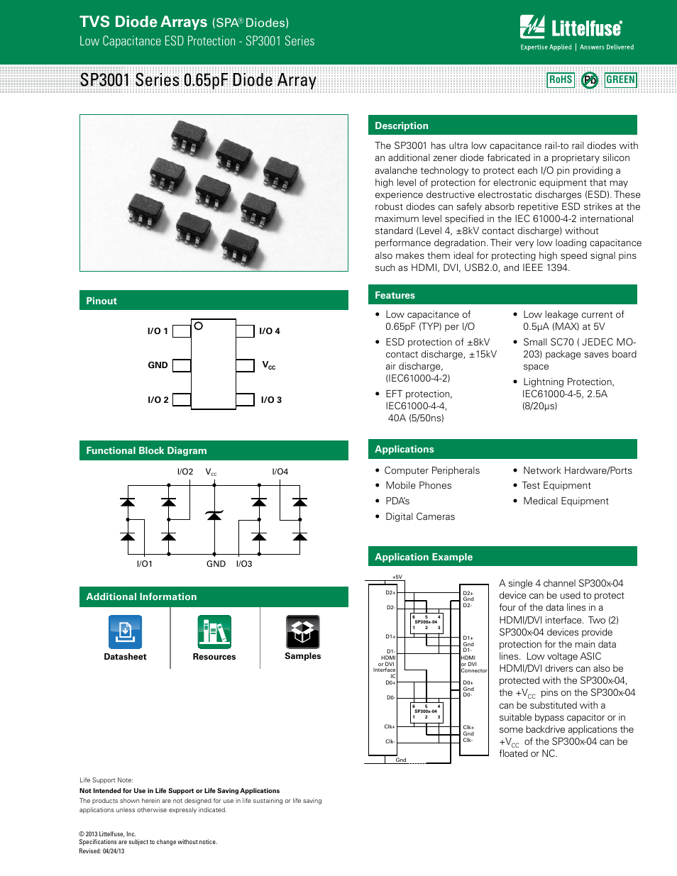 Littelfuse SP3001 Series User Manual | 4 pages