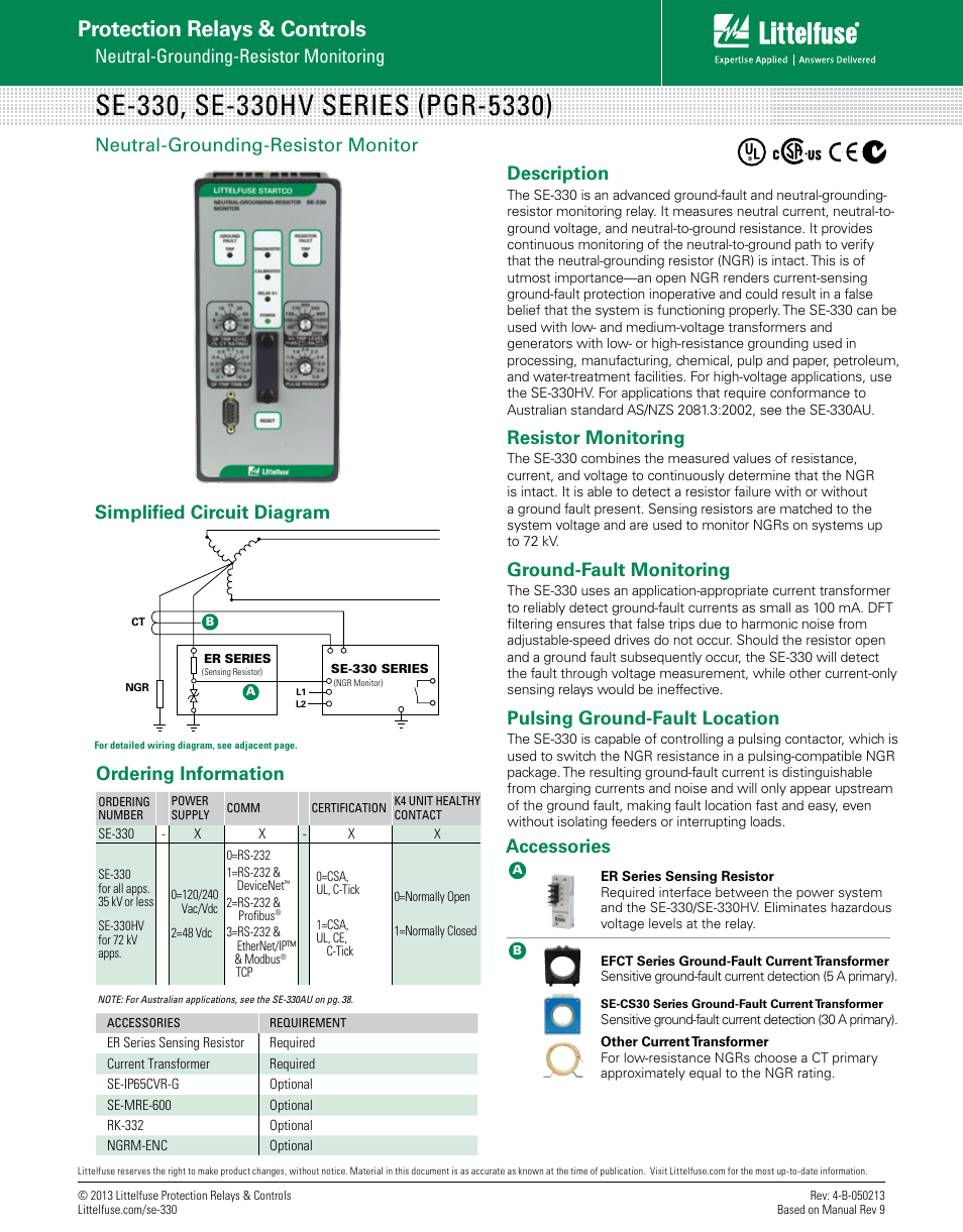 Littelfuse SE-330_HV Series User Manual | 2 pages