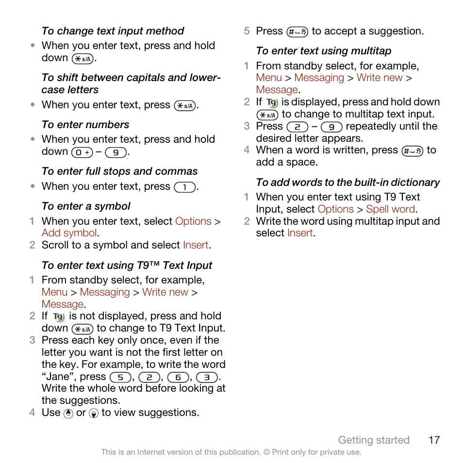 Sony Ericsson W705 User Manual | Page 19 / 85