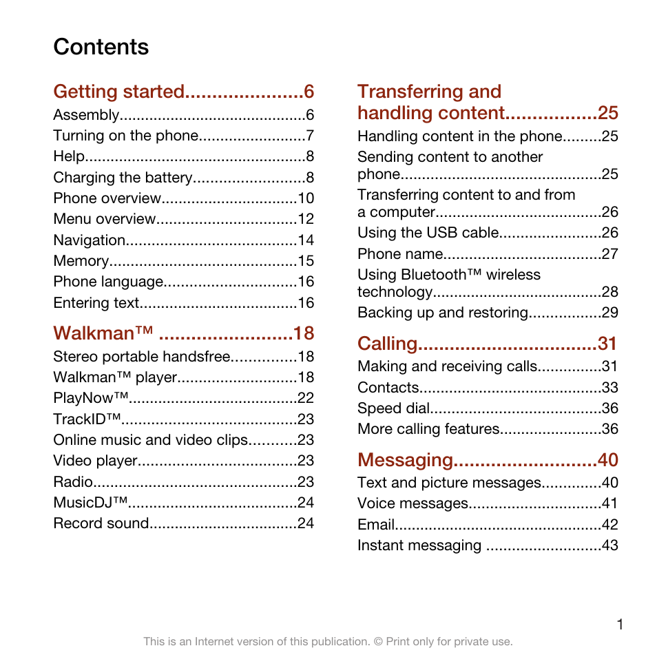 Sony Ericsson W705 User Manual | Page 3 / 85