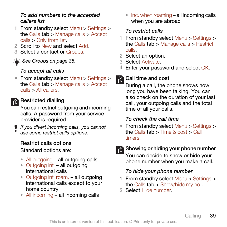 Sony Ericsson W705 User Manual | Page 41 / 85