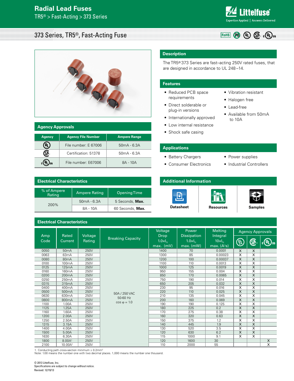 Littelfuse 373 Series User Manual | 3 pages