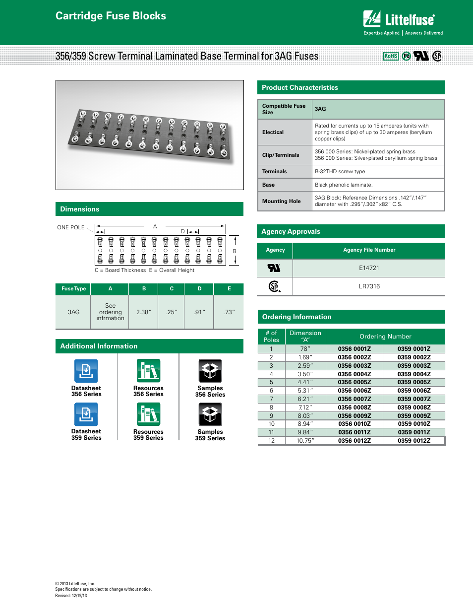 Littelfuse 359 Series User Manual | 1 page