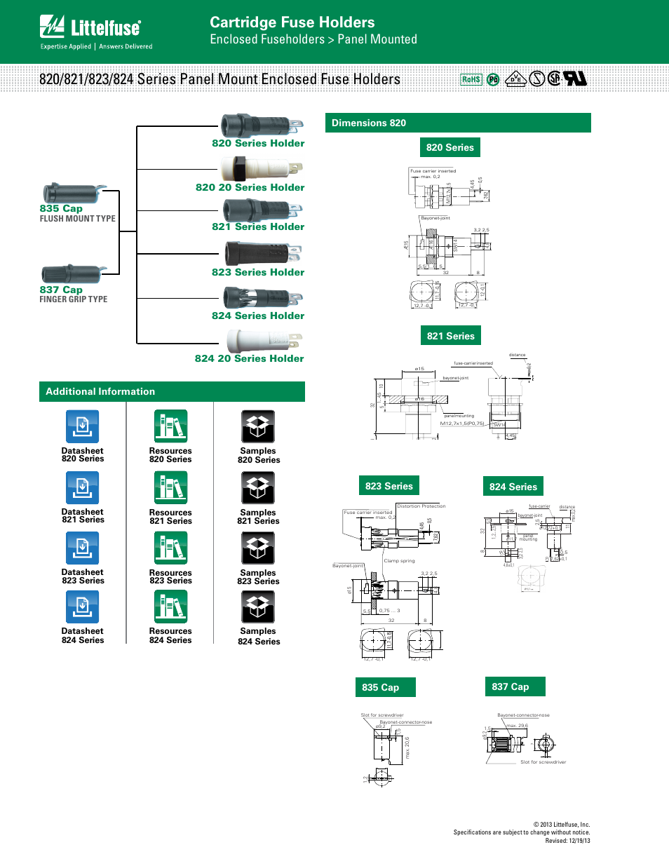 Littelfuse 824 Series User Manual | 2 pages