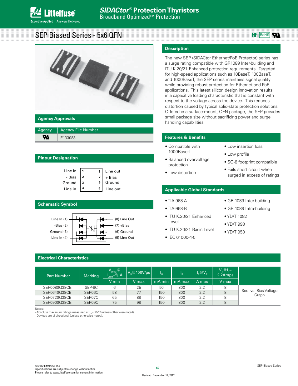 Littelfuse SEP Biased Series 5x6 QFN User Manual | 5 pages