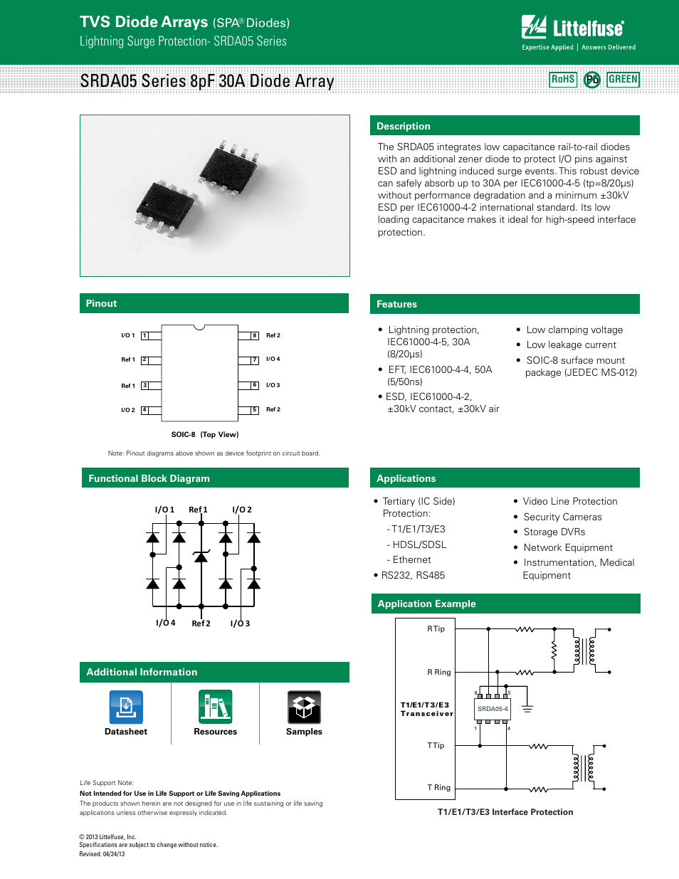 Littelfuse SRDA05 Series User Manual | 4 pages