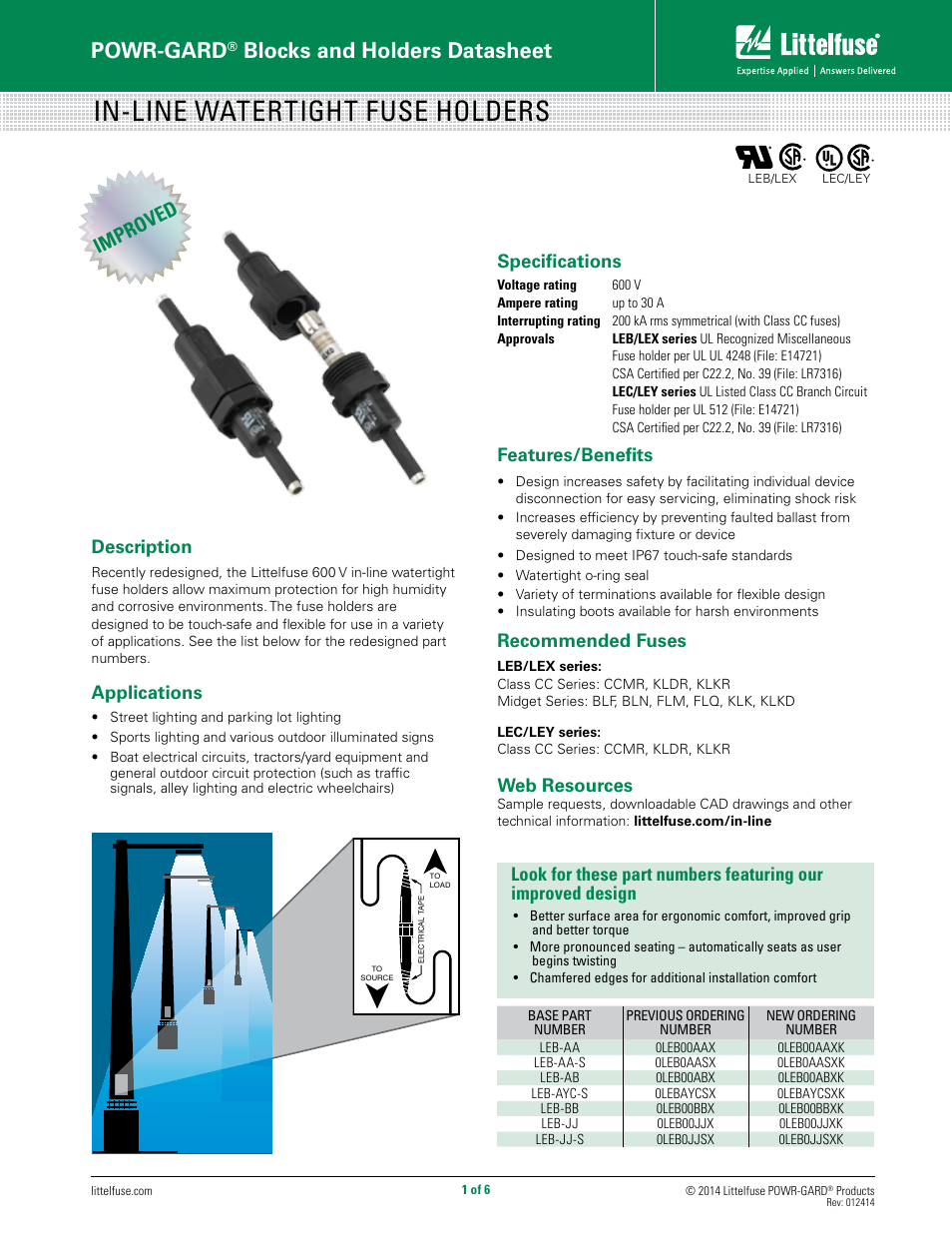 Littelfuse LEB Series User Manual | 6 pages