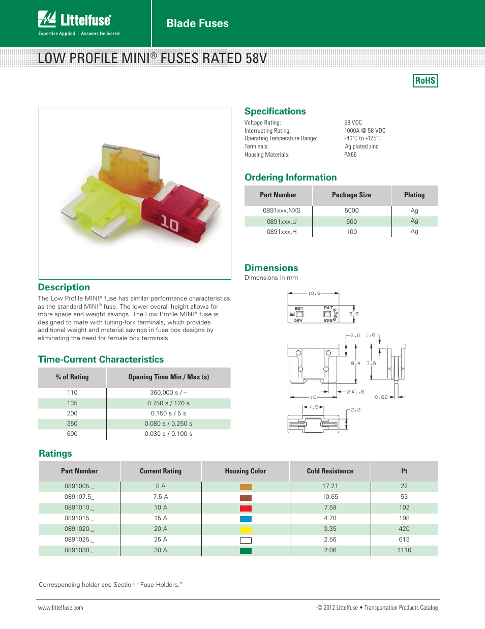 Littelfuse LP MINI Series User Manual | 2 pages