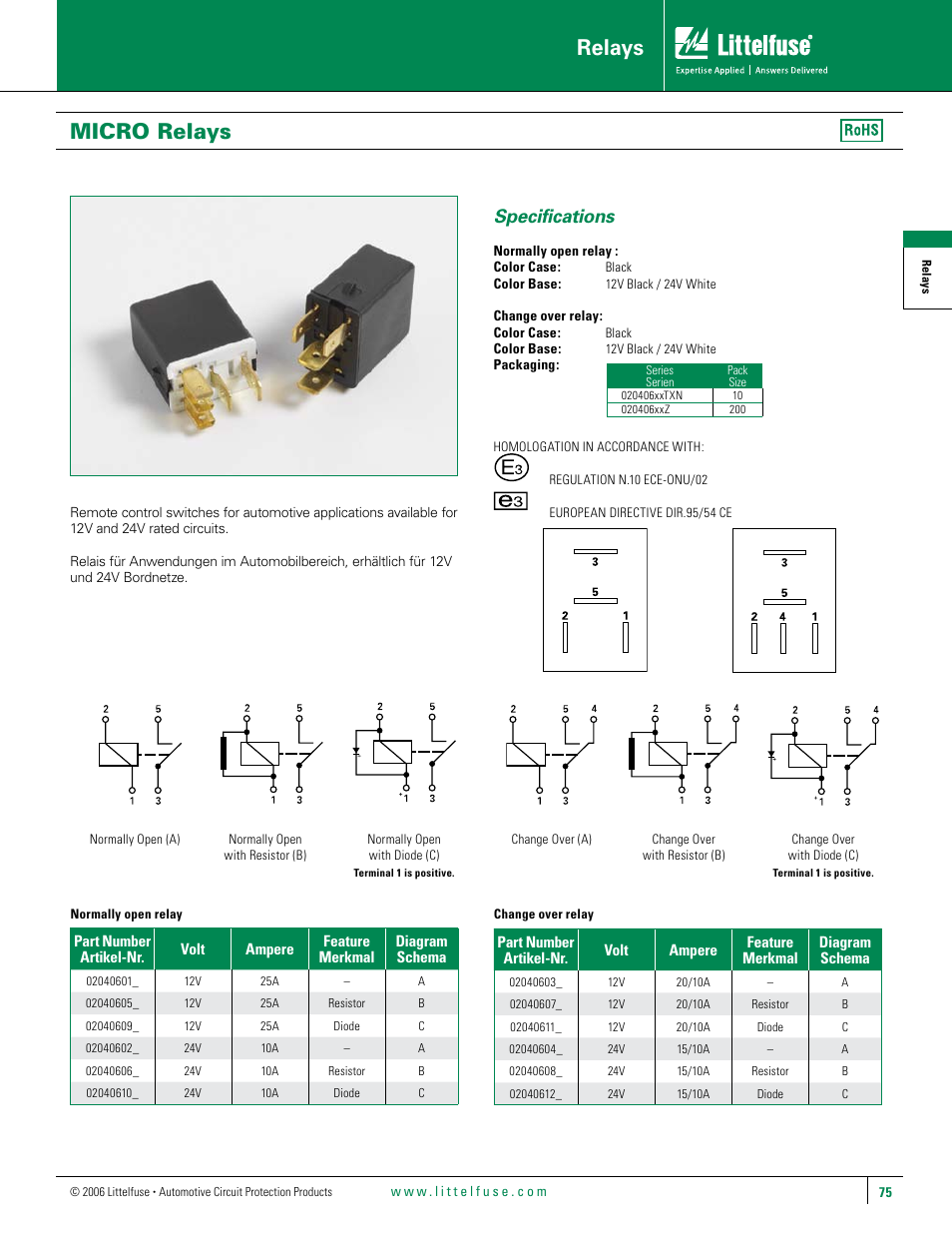 Littelfuse MICRO Relays User Manual | 1 page