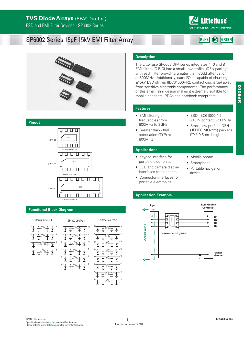 Littelfuse SP6002 Series User Manual | 6 pages