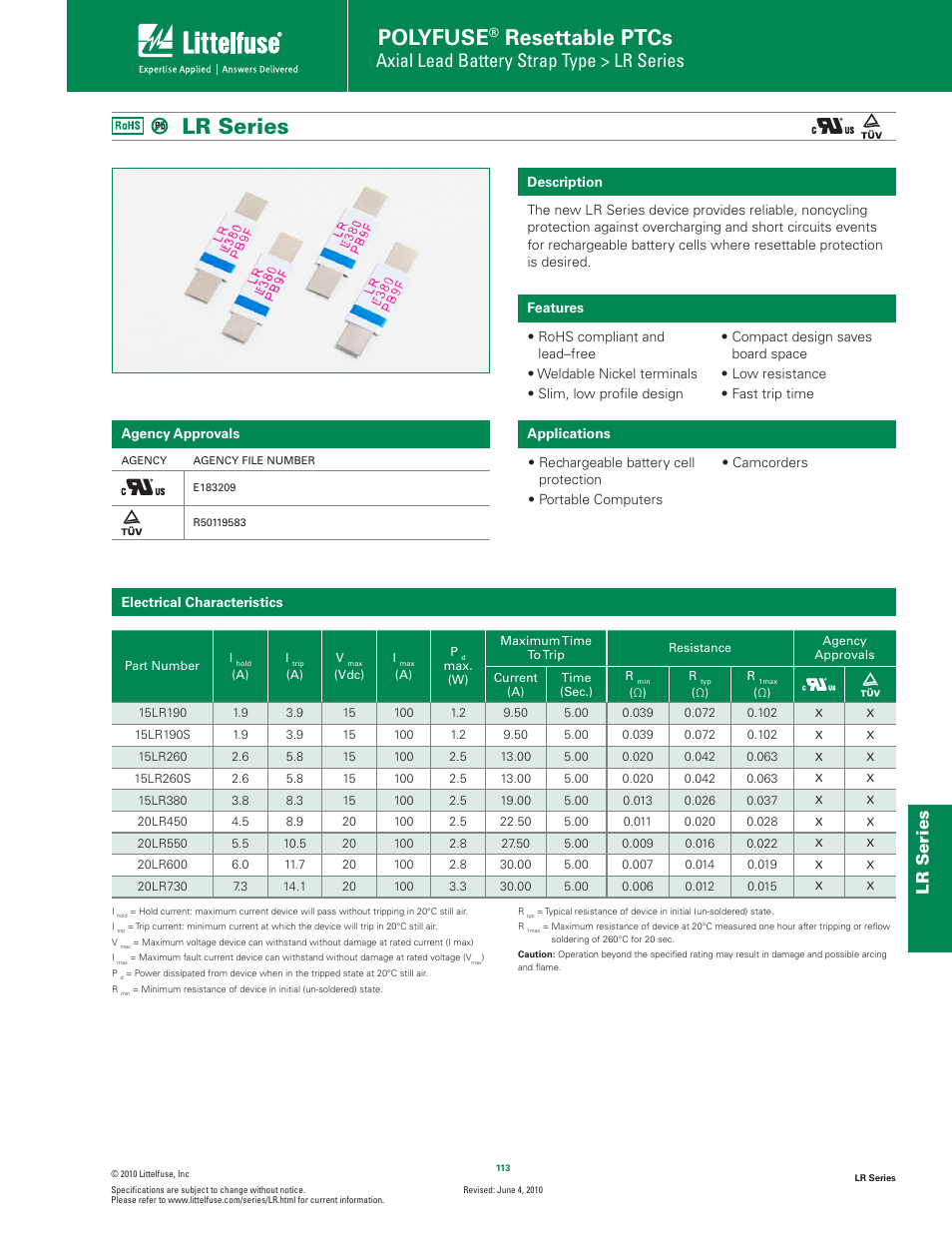 Littelfuse LR Series User Manual | 4 pages