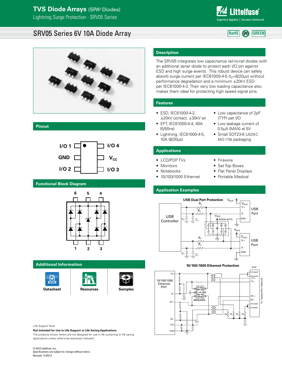 Littelfuse SRV05 Series User Manual | 4 pages