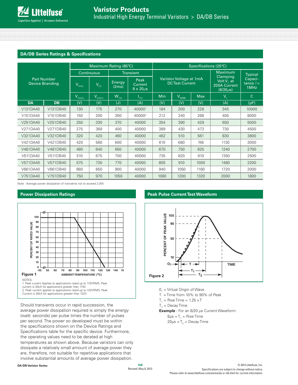 Varistor products | Littelfuse DA_DB Varistor Series User Manual | Page 2 / 4