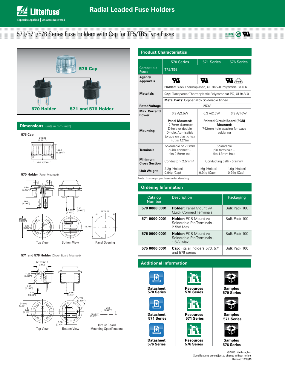 Littelfuse 575 Series User Manual | 1 page