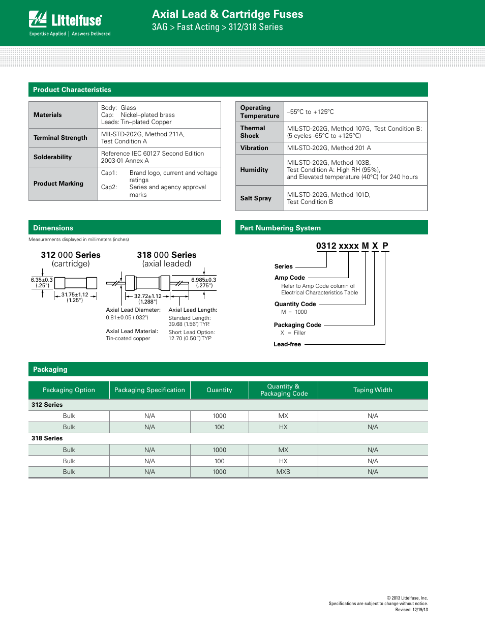 Axial lead & cartridge fuses | Littelfuse 312 Series User Manual | Page 4 / 4