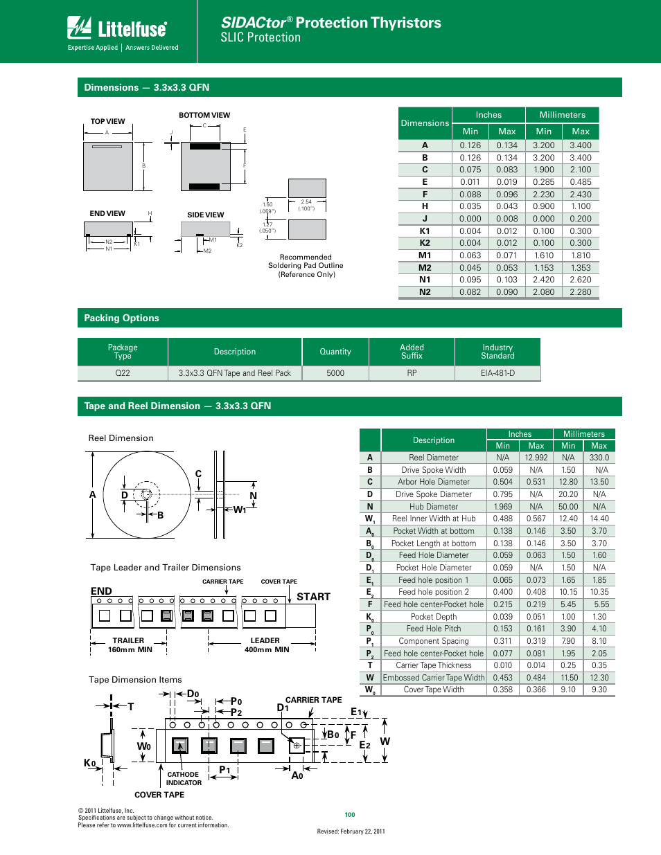 Sidactor, Protection thyristors, Slic protection | Littelfuse Fixed Voltage Q2L Series 3.3x3.3 QFN User Manual | Page 4 / 4