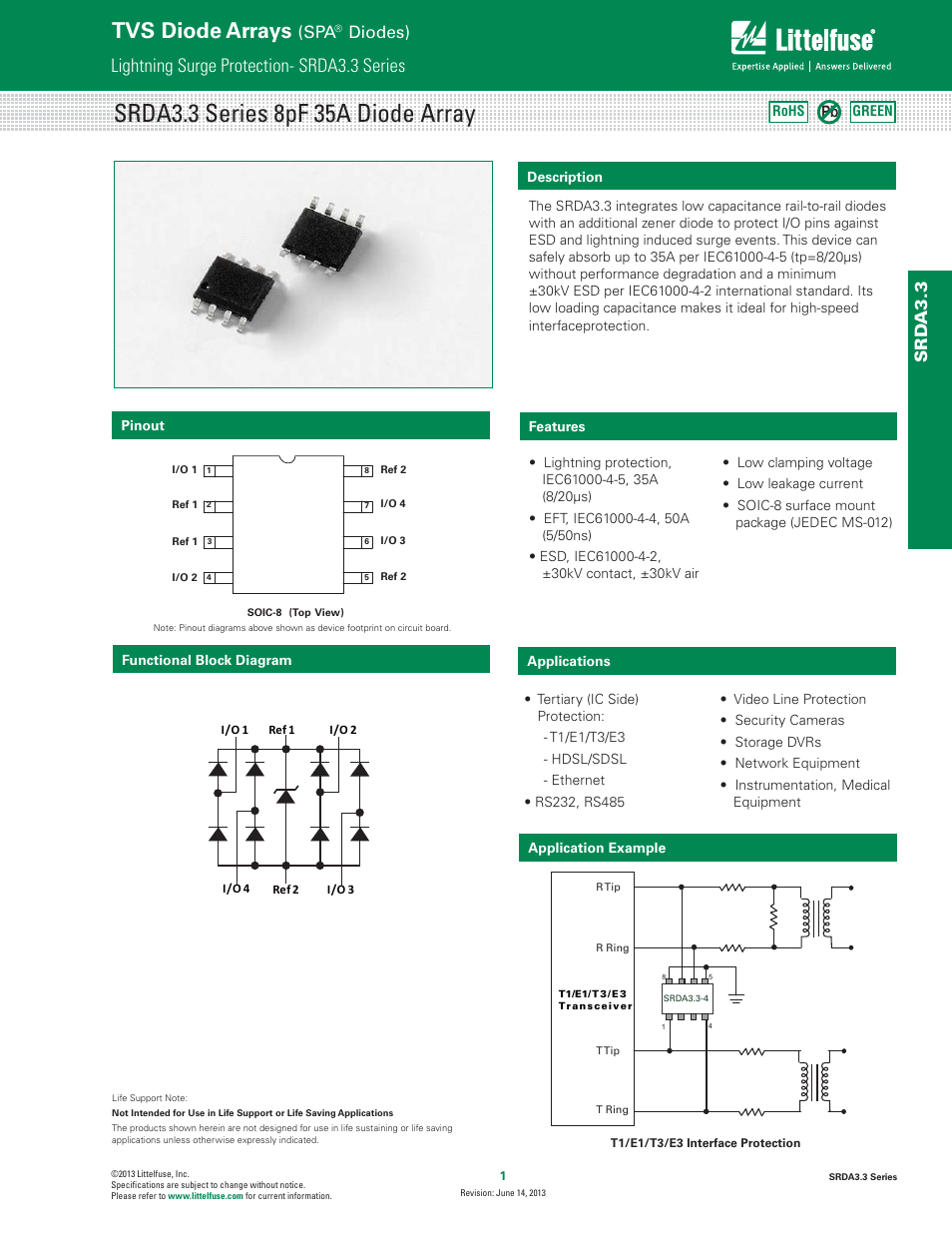 Littelfuse SRDA3.3 Series User Manual | 4 pages