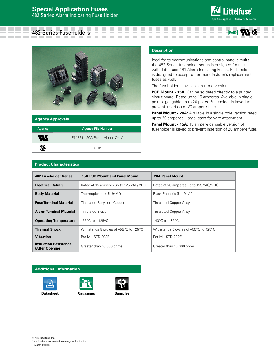 Littelfuse 482 Series User Manual | 3 pages