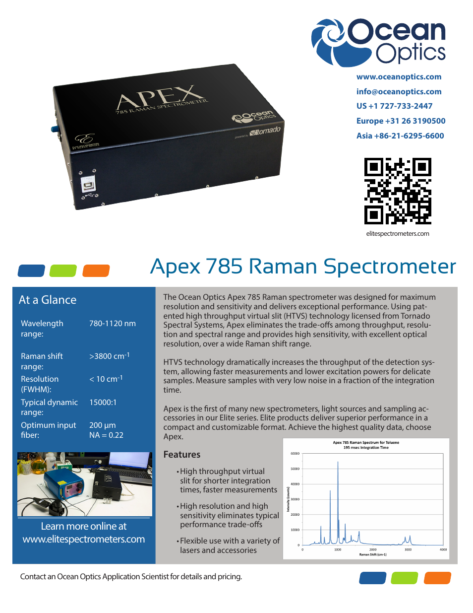 Ocean Optics Apex 785 Raman User Manual | 1 page