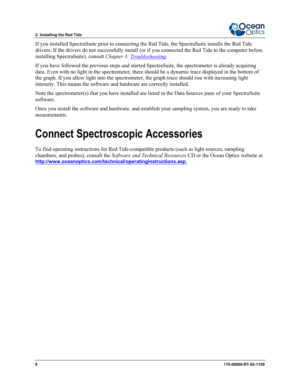 Connect spectroscopic accessories | Ocean Optics Red Tide USB650 Install User Manual | Page 14 / 26