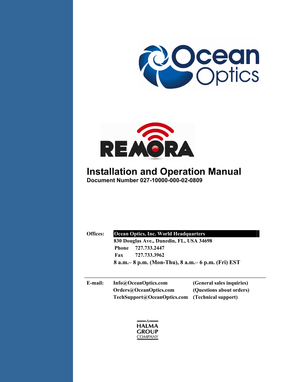 Ocean Optics Remora User Manual | 42 pages