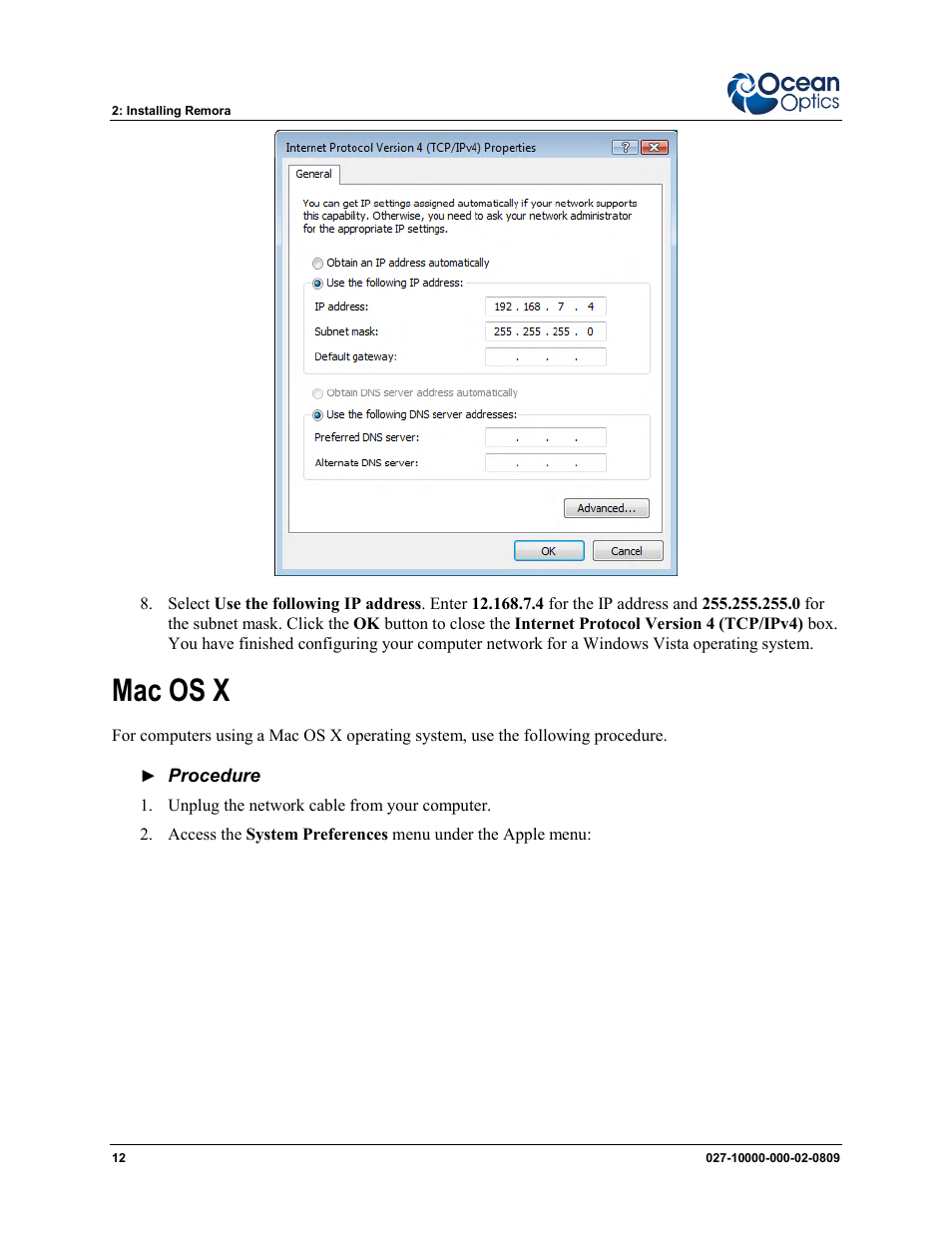 Mac os x | Ocean Optics Remora User Manual | Page 18 / 42