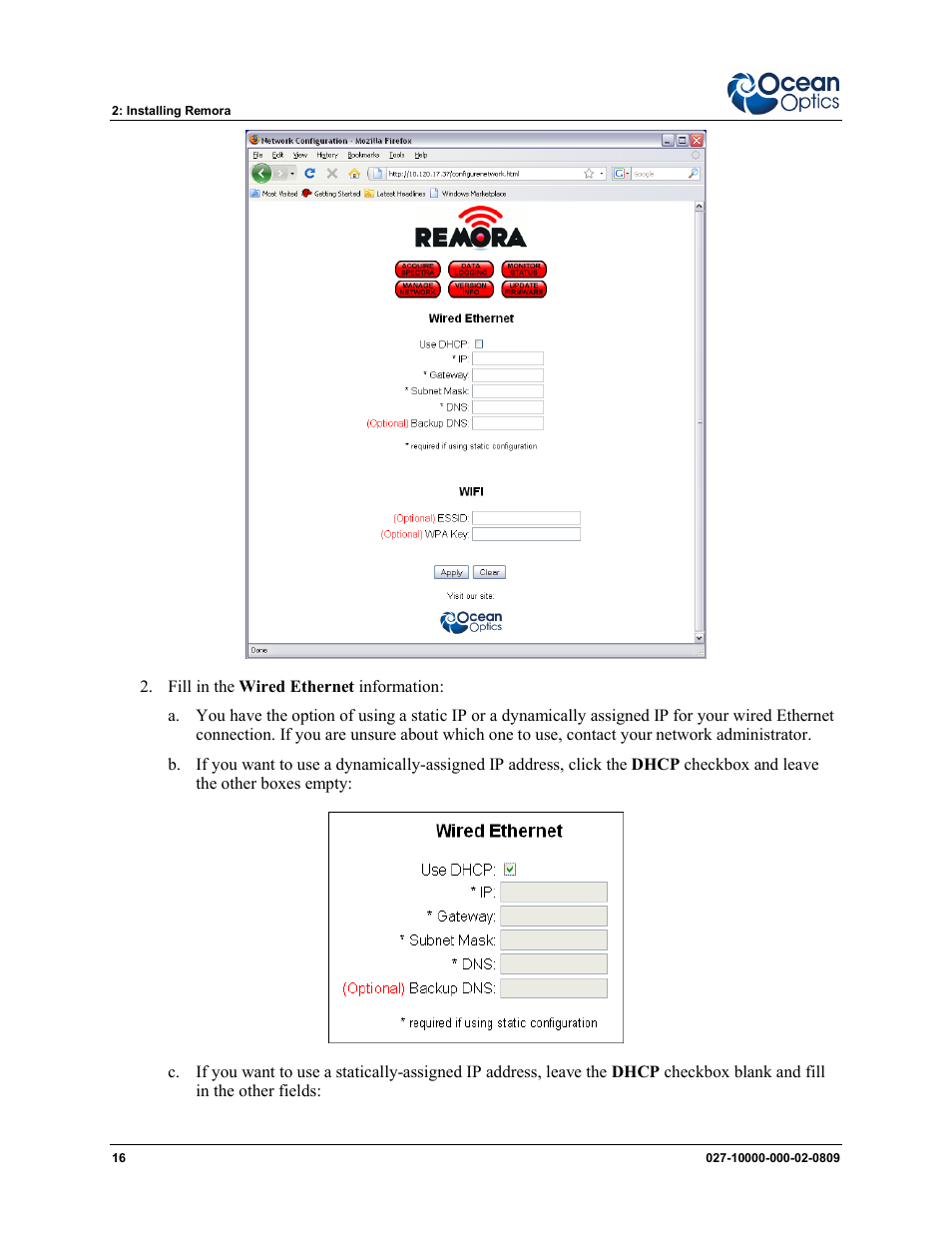 Ocean Optics Remora User Manual | Page 22 / 42