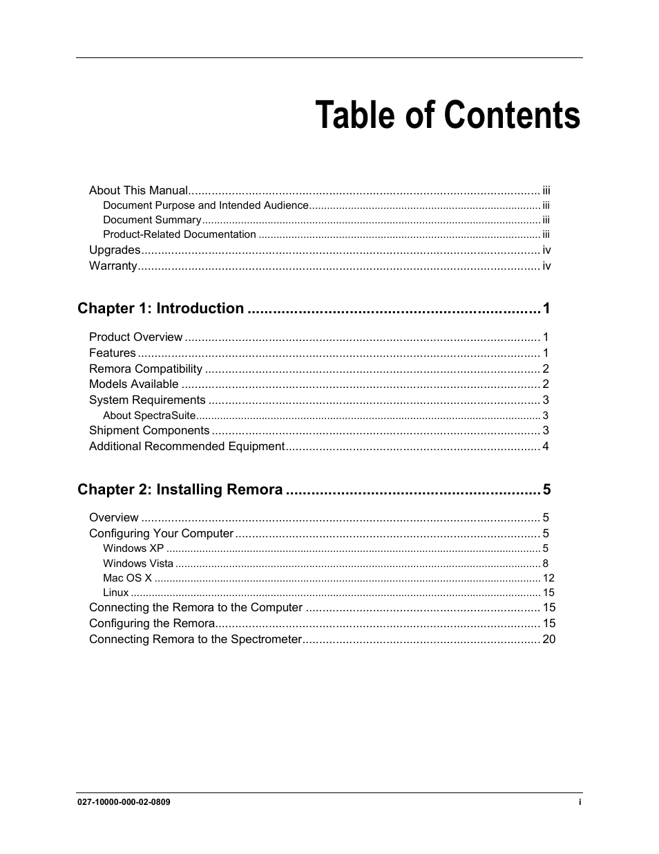 Ocean Optics Remora User Manual | Page 3 / 42