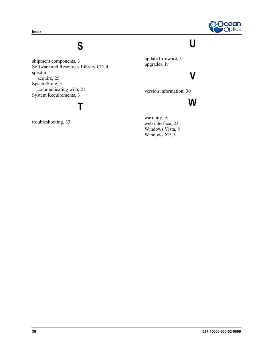 Ocean Optics Remora User Manual | Page 42 / 42