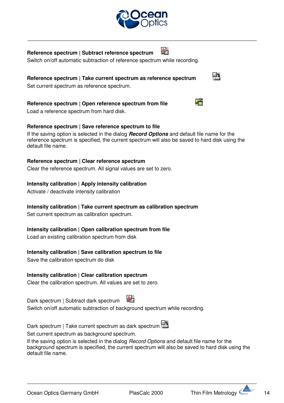 Ocean Optics PlasCalc User Manual | Page 17 / 59